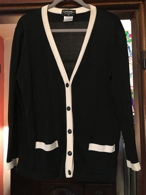 chanel cashmere cardigan 2018|chanel black and white cardigans.